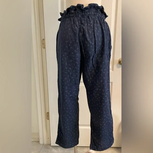 The Great. Gunny Sack Trouser High Rise Trouser Blue Floral Size 2 - Picture 3 of 8